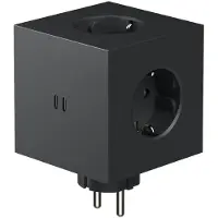 Avolt Mehrfachstecker SQUARE 2 schwarz | 7,6x11,3cm