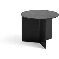 HAY Slit Wood Couchtisch Rund Ø45 Schwarz