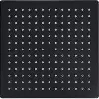 The Living Store Regenbrause Edelstahl 25x25 cm Quadrat Schwarz