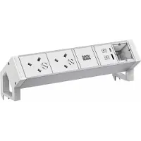 Bachmann Multi-Tischsteckdose Aufb 1USB 937.420 weiß Aluminium