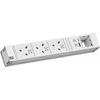 Bachmann Multi-Tischsteckdose EB 1USB weiß 912.718 Aluminium