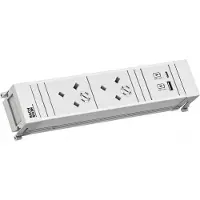 Bachmann Multi-Tischsteckdose EB 1USB weiß 916.706 Aluminium