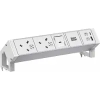 Bachmann Multi-Tischsteckdose Aufb weiß 937.418 Aluminium