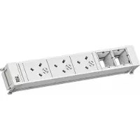 Bachmann Multi-Tischsteckdose EB weiß Aluminium 916.711