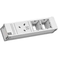 Bachmann Multi-Tischsteckdose EB weiß Aluminium 912.717