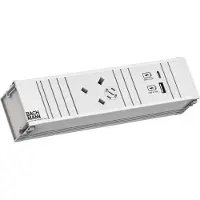 Bachmann Multi-Tischsteckdose EB 1USB weiß 912.716 Aluminium