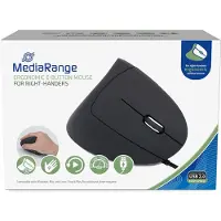 MediaRange MROS230, rechts, Vertikale Ausführung, Optisch, USB Typ-A, 2400 DPI, Schwarz