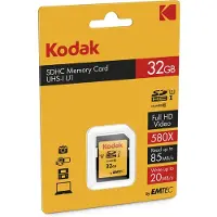 Kodak EKMSD32GHC10K, 32 GB, SDHC, Klasse 10, UHS-I, 90 MB/s, 25 MB/s