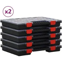 vidaXL Sortimentskästen 10 Stk. 40x30x5 cm Polypropylen