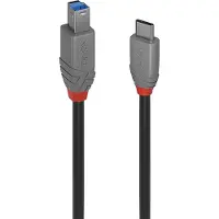 Lindy 36665, 0,5 m, USB C, USB B, USB 3.2 Gen 1 (3.1 Gen 1), Schwarz