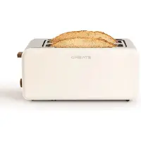 Create Toast Retro, 2 Scheibe(n), Cremefarben, Acrylnitril-Butadien-Styrol (ABS), Stahl, Tasten, Niveau, Drehregler, 1500 W, 220/240 V