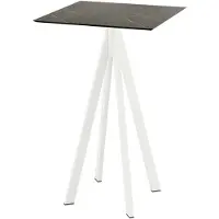 Essentials Infinity Stehtisch Weiß gestell + Midnight Marble HPL 70x70 cm