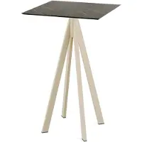 Essentials Infinity Stehtisch Sand gestell + Midnight Marble HPL 70x70 cm
