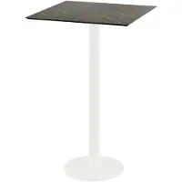Veba Urban Stehtisch Weiß gestell + Midnight Marble HPL 70x70 cm