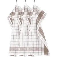 Tiseco Küchenhandtuch Home Studio Pharao BML Taupe (3er-Set) - 50 x 70 cm
