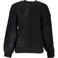 Desigual Schwarzer Baumwollpullover für Frauen mit Rollkragen