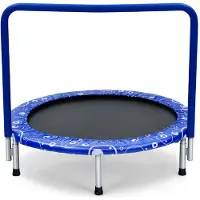 Costway φ92cm Mini Trampolin, Fitness Trampolin faltbar, Kindertrampolin bis 150kg belastbar, Gartentrampolin, Indoor- und Outdoortrampolin