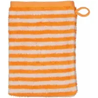 Cawö Waschlappen Campus Ringel Stripes Mandarine (Set von 6 Stück)