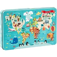 APLI Kids Kinderpuzzle Mapamundi 24 Stücke 48 x 32 cm