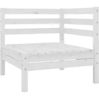 vidaXL Garten-Ecksofa Weiß Massivholz Kiefer