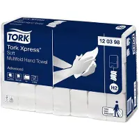 Tork Multifold-Handtücher Xpress 120389, 2-lagig, Multifold-Handtuchsystem H2, L 260 x B 210 mm, 21 Pack á 180 Stück (3780 Tücher), weiß