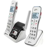 Geemarc Telecom , Duo Schnurlostelefon mit 2 Mobilteilen / Anrufbeantworter / Extra laut, Weiß