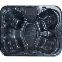 Beliani Outdoor Whirlpool Grau Acryl und Aluminium Rechteckig 180 x 215 cm mit LED Hydromassage Schutzhülle für 4 Personen Garten Draußen Terrasse