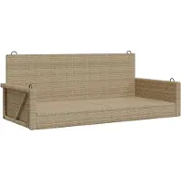 vidaXL Hängebank Beige 119x56x48 cm Poly Rattan