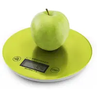 Esperanza EKS003G, Elektronische Küchenwaage, 5000 kg, 1 g, Grün, Gelb, Arbeitsplatte, Rund