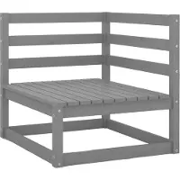 vidaXL 3-tlg. Garten-Lounge-Set Kiefer Massivholz V4 | : Farbe - Grau