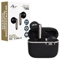 Art Kabellose / bluetoothfähige Stereo-Kopfhörer TWS AP-TW-B4B + Dockingstation mit Typ-C-Anschluss schwarz
