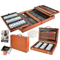 Maaleo 6004 Großes Set im Holzkoffer für kleine Maler, 174-teilig
