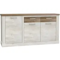 Forte Sideboard "Duro", weiß (pinie weiß, eiche antik), B:172,2cm H:90,3cm T:41,3cm, Sideboards, Sideboard, mit Türen und Schubladen, im Landhausstil, Breite 172,2 cm