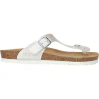 Rohde Damen Zehentrenner Pantolette Metallic-Optik Alba 5600, Größe:40 EU, Farbe:Weiß