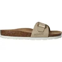 Rohde Damen Pantolette Leder Tieffußbett Schnalle Alba 5589, Größe:38 EU, Farbe:Beige