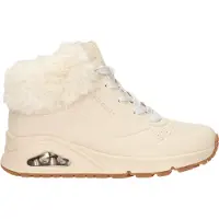 SKECHERS Winterboots "ESS - STREET GIRLS", Mädchen, Gr. 33, Textil, beige (natur), Lederimitat, Fellimitat, Schuhe Winterboots, Schnürstiefel mit Skech-Air-Zwischensohle mit Luftkissendämpfung