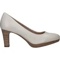 Tamaris Damen Pumps Leder Plateau Blockabsatz weiches TOUCHit Fußbett 1-22410-41, Größe:39 EU, Farbe:Weiß