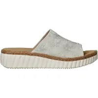 Rieker Pantolette, Keilabsatz, Sommerschuh, Schlappen mit Juterahmen an der Laufsohle