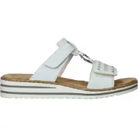 Rieker Pantolette, Keilabsatz, Sommerschuh, Schlappen mit praktischen Klettriemchen