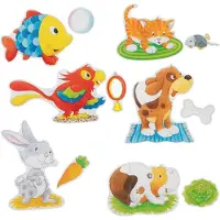 Goki -Puzzle-Set Haustiere - 24 Teile