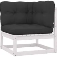 vidaXL Garten-Ecksofa mit Kissen Massivholz Kiefer