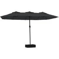 vidaXL Doppel-Sonnenschirm Schwarz 449x265 cm