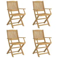 vidaXL Klappstühle, 4 Stück, 57,5 x 54,5 x 90 cm, Massivholz Akazie