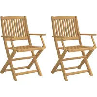 vidaXL Gartenstühle 2 Stk. Klappbar 54x61x88 cm Massivholz Akazie