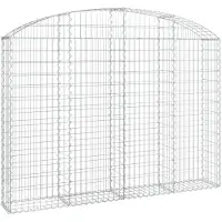 vidaXL Gabione mit Hochbogen 200x30x140/160 cm Verzinktes Eisen