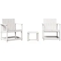 vidaXL 3-tlg. Garten-Lounge-Set Weiß Massivholz Kiefer