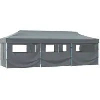 vidaXL Faltzelt Partyzelt Pop-Up mit 8 Seitenwänden 870x291x315 cm Anthrazit