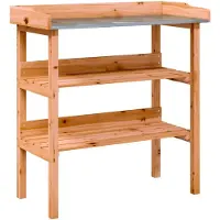 vidaXL Pflanztisch mit Ablagen Braun 78x38x82,5 cm Massivholz Tanne