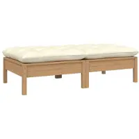 vidaXL Gartensofa 2-Sitzer mit Creme Kissen Massivholz Kiefer