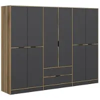 Skye Decor , Elina - 7200, Kleiderschrank, Dore, 100 % MELAMINBESCHICHTETE SPANPLATTEN, 277 x 52 x 208 cm